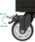 4 Inch Swivel Caster Wheels With Safety Total Lock And 360 Degree Rotation, Heavy Duty Plate Casters Set Of 4, shown from side view