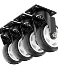 4 Inch Heavy Duty Swivel Caster Wheels Set of 4 No Brake with 1200 Lbs Load Capacity Solid Steel Plate Casters with PVC Wheels