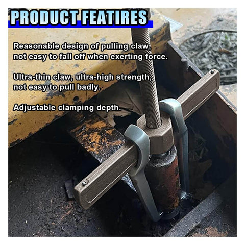 4 Inch Two Jaw Bearing Puller With Adjustable Jaws For External And Internal Pulling Non Slip Grip Gear Puller installed on machinery