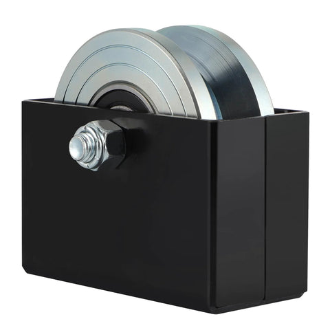 4 Inch V-Groove Gate Wheel With Welded Bracket Box And Double Bearings, Rolling Gate Caster For Inverted V-Track with black bracket