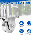 ✝️ 2 Pack 4" V-Groove Slide Gate Wheel Kit, Heavy Duty Steel Dual Bearing Bolted External Mount Bracket with Screws, 3000 LBS