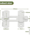 Diagram of 4 Inch Stainless Steel Gate Latch, Anti-Theft Heavy Duty Safety Door Lock, White Finish Barn Latch showing dimensions
