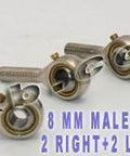 4 Male 8mm Rod Ends POS8 2 Right and 2 Left Hand Bearing - VXB Ball Bearings