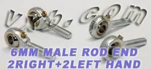 4 Male Rod End 6mm Rod Ends Heim Joints Bearing - VXB Ball Bearings