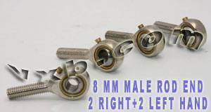 4 Male Rod Ends POS8 8mm 2 Right and 2 Left Hand Bearing - VXB Ball Bearings