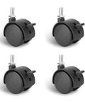 4 Pack 1.5" Swivel Stem Caster Wheels - Replacement Furniture Casters with Locking Brake, Metric M8 Threaded Stem, for Table, Drawer, Plant Shelf, Metal Rack, Laundry Basket