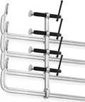 4 Pack 12 Inch Bar Clamps For Welding And Woodworking, Drop Forged Steel F Clamps With 450 Lb Load Capacity, side view