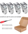 4 Pack Swivel Caster Wheels for Furniture 2 Inch Heavy Duty Crystal Clear Polyurethane Rolling Castors with screwdriver, screws, and box