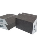4 Pack 220 Grit Single Angle Sanding Sponges for Wood Metal Drywall, showing stacked abrasive sponges with visible 220 grit label.