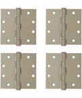 4 Pack 4.5 Inch Ball Bearing Door Hinges Prime Coated For Smooth Quiet Opening And Closing Ideal For Light To Medium Weight Interior And Exterior Commercial Doors With 3 Hour UL Fire Rating