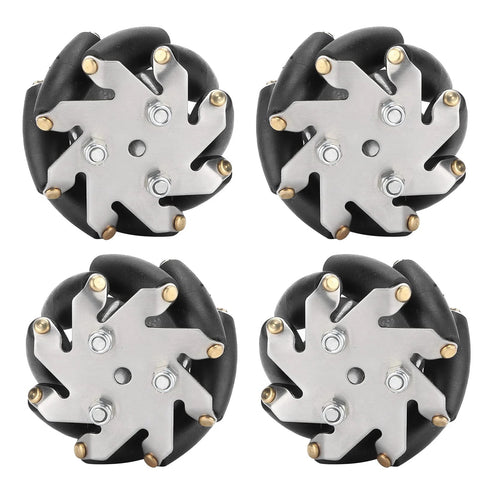 4 Pack 48mm Beefy Steel Mecanum Wheel Set For Robot Car With 360 Degree Omnidirectional Movement Load Up To 3kg