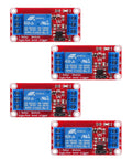 4 Pack 1 Channel 5V Relay Module With Optocoupler Isolation, High Or Low Level Trigger, Fault Tolerant Design For Microcontrollers shown
