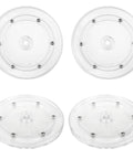 4 Pack 6 Inch Lazy Susan Turntables Set Acrylic With Ball Bearing Rotating Trays And Swivel Bases Clear Transparent