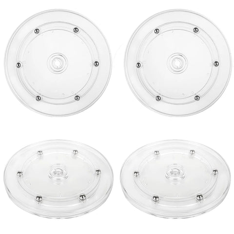 4 Pack 6 Inch Lazy Susan Turntables Set Acrylic With Ball Bearing Rotating Trays And Swivel Bases Clear Transparent
