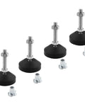 4 Pack Adjustable M10 Leveling Feet With T Nuts For Furniture And Machinery No Slip Swivel Threaded Rubber Feet With Nylon Bottom D50 M10 80mm
