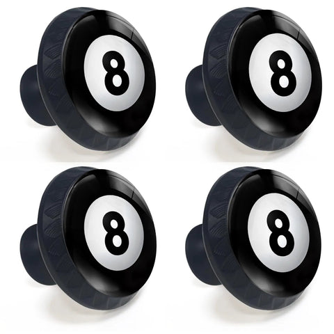 4 Pack Billiards 8 Ball Cabinet Knobs Round Drawer Pulls For Kitchen And Bathroom Cabinets Cupboard Doors Hardware Black And White