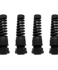 4 Pack NPT One Half Inch IP68 Waterproof Cable Glands For Seven To Twelve Millimeter Cables, nylon with spiral strain relief