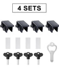 4 Pack Sliding Window Locks With Key For Vertical And Horizontal Sliding Windows And Doors Easy To Install Adjustable Security Window Locks For Patio Bedroom Home And Office Black