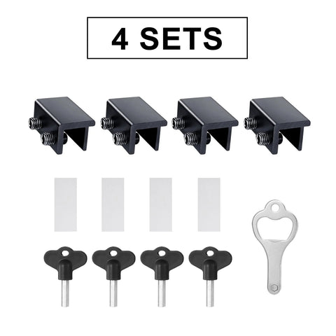 4 Pack Sliding Window Locks With Key For Vertical And Horizontal Sliding Windows And Doors Easy To Install Adjustable Security Window Locks For Patio Bedroom Home And Office Black