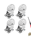 4 Pack Swivel Caster Wheels for Furniture 2 Inch Heavy Duty Crystal Clear Polyurethane Rolling Castors with screwdriver