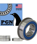 4 Pack Flanged Ball Bearings 3/4 In x 1-3/8 In Chrome Steel Lubricated With Rubber Seals On Both Sides for Lawn Mowers