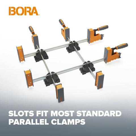 Parallel Clamp Block Set For Woodworking 4 Pack With Dual Channel Design For Quick Easy Frame And Door Clamping Stabilizes Bars