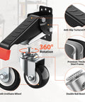 4-Pack Retractable Workbench Casters Kit - Heavy Duty 660 lbs Bench Caster Wheels with smooth urethane wheel and anti-slip pedal