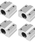4 Pack SCS6UU 6mm Bore Linear Ball Bearing Slide Blocks Aluminum For CNC Machines And 3D Printers With Double Rubber Seals