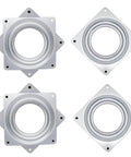 4 Pack 3 Inch Square Lazy Susan Hardware, Metal Turntable Bearings with Steel Ball Raceway, Smooth 360 Rotation, Zinc Plated
