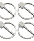 Set Of 4 Heavy Duty Linch Pins With Ring, 304 Stainless Steel, One Eighth By Three Quarters Inch, Rust Resistant And Weather Ready