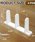 4 Pack White Closet Door Floor Guide With Screws For 1-3/8 Inch Thick Doors Universal Fit Durable Plastic dimensions shown