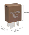 4 Pin 12V 35A Multi-Purpose Power Relay Set Of 2 95230-2P030 for Hyundai and Kia Vehicles, detailed dimensions view