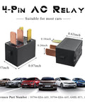 4-pin AC relay, 2 Pack Car Relay Kit 12V DC 4 Pin Starter And AC Relay For Driving Lights, with car illustrations