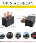 2-Pack G8HL-H71 4-Pin Car AC Relay With Waterproof Sealed Housing, dimensions 0.87x0.57x0.63 in, for various vehicles