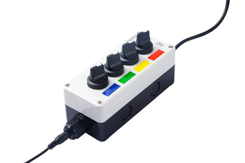 4-Stack LED Andon Tower Signal Light For Industrial Workstations And Production Lines With Red Yellow Green Blue Indicators, IP65 Rated