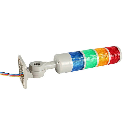 4 Tier Andon Signal Tower Light With Rotatable Base From Luban, Industrial Warning Lamp with red, yellow, green, blue lights, side view