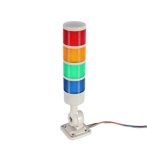 4 Tier Andon Signal Tower Light With Rotatable Base From Luban, Industrial Warning Lamp in red, yellow, green, blue tiers