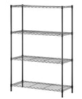 4 Tier Wire Shelving Unit 36x14x54 Black Adjustable Racks Holds 1000 Lbs No Tool Assembly Ideal For Home Garage