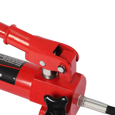 Close-up of 4 Ton Porta Power Hydraulic Hand Pump Jack Ram with Pressure Guage Hose, Portable Hydraulic Hand Pump component
