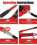Operating instructions for 4 Ton Porta Power Hydraulic Hand Pump Jack Ram with Pressure Guage Hose