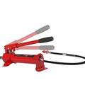 4 Ton Porta Power Hydraulic Hand Pump Jack Ram with Pressure Gauge Hose, Portable Hydraulic Hand Pump for repairs and maintenance