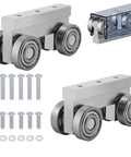 4 Wheel Trolley Assembly M5 Thread Rollers Four Bearing Trolley Assembly for 1-5/8" Wide and All 1-5/8" or Taller Strut Channel shown