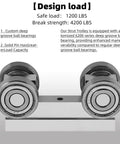 4 Wheel Trolley Assembly M5 Thread Rollers Four Bearing Trolley Assembly for 1-5/8" Wide and All 1-5/8" or Taller Strut Channel