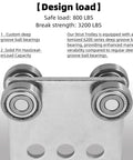 Close-up of 2Pcs 4 Wheel Trolley Assembly Rollers Four Bearing Trolley Assembly with load capacity details