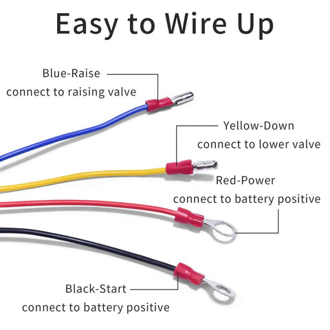 Wiring diagram for 4 Wire Dump Trailer Remote Control Switch Replacement For 12V DC Double Acting Hydraulic Pumps