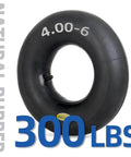 4.00-6 replacement inner tube, natural rubber, 300 lbs capacity, TR-13 valve stem, heavy duty for lawn mower and utility carts.