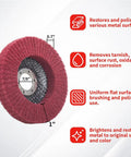 Red 4.5-inch scouring pad disc with metal hub, included in 10 Pack 4 1 Half Inch Flap Discs for Angle Grinder Set, highlighting features.