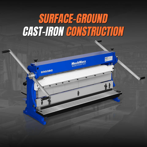 40 Inch Three In One Pan And Box Brake With Slip Roll Shear And Bending Functions For Sheet Metal 20 Gauge Mild Steel