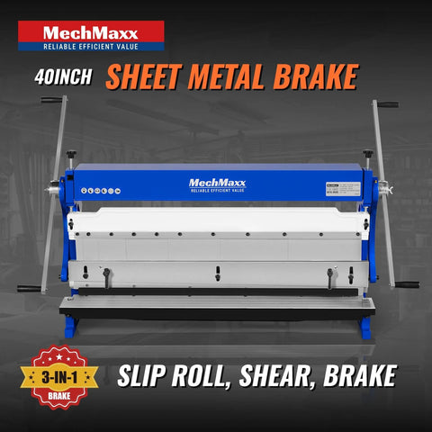 40 Inch Three In One Pan And Box Brake With Slip Roll Shear And Bending Functions For Sheet Metal 20 Gauge Mild Steel Heavy Duty Model MMCB4020 front view
