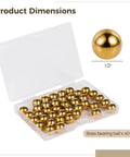 40 Piece Brass Bearing Balls Set Half Inch Diameter With Polished Surface Corrosion Resistant Includes Clear Storage Box